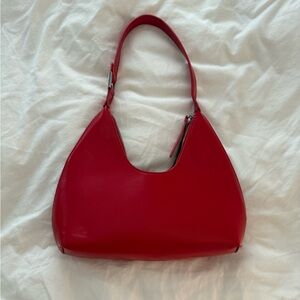 Red Leather Shoulder Bag - Sleek Women’s Handbag